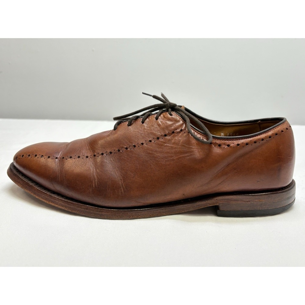 VTG Allen Edmonds Hastings Burnished Brown Brogue Oxfords Leather Soles 11D EUC - Picture 3 of 14